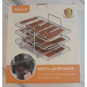 AIEVE Air Fryer 3 Layer Rack 304 Stainless Steel for Ninja Dual Air Fryer